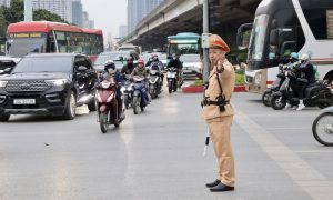 Phân luồng giao thông phục vụ lễ xuất quân, diễn tập bảo vệ Đại hội Đảng