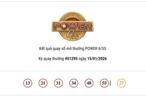 Kết quả Vietlott Power 6/55 hôm nay 15/01/2026 cả hai giải Jackpot đều chưa có người trúng