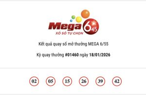 Kết quả xổ số Vietlott Mega 6/45 hôm nay 18/01/2026 Jackpot hơn 26,6 tỷ đồng không có chủ nhân trúng thưởng