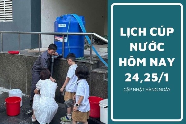 Lịch cúp nước TP HCM ngày 24/1 và ngày 25/1 rất nhiều khu vực ở Bình Quới, Tân Mỹ tạm ngưng cấp nước đến sáng