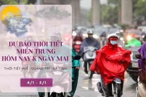 Dự báo thời tiết miền Trung hôm nay (4/1) và ngày mai (5/1) Huế, Hà Tĩnh, Quảng Trị có mưa rào rải rác, trời lạnh