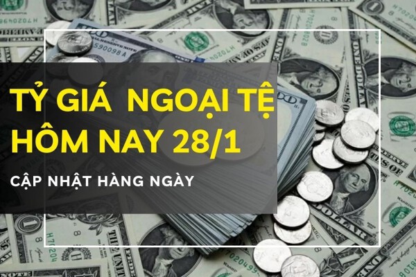 Tỷ giá ngoại tệ hôm nay 28/1 USD giảm mạnh, euro và bảng Anh đồng loạt tăng tại ngân hàng