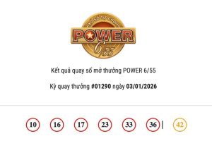 Kết quả xổ số Vietlott Power 6/55 ngày 03/01/2026 cả hai giải Jackpot đều chưa tìm thấy chủ nhân