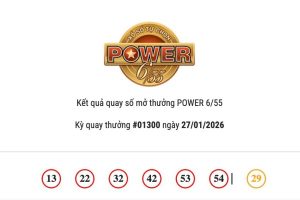 Kết quả xổ số Vietlott Power 6/55 ngày 27/01/2026 cả hai giải Jackpot đều vô chủ