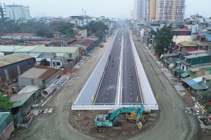 Hình ảnh hầm chui Kim Đồng vừa thông xe kỹ thuật