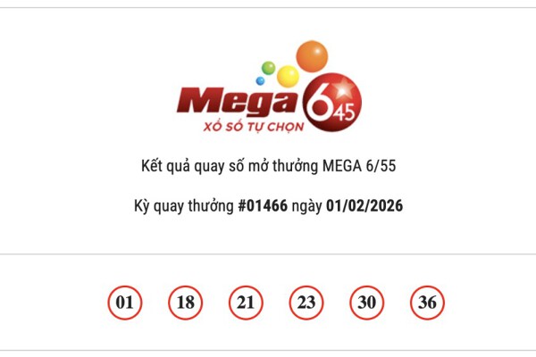 Kết quả xổ số Vietlott Mega 6/45 hôm nay 01/02/2026 chủ nhân Jackpot hơn 42,4 tỷ đồng đã lộ diện
