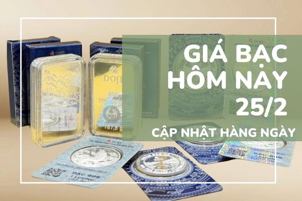 Giá bạc hôm nay 25/2 biến động trái chiều, bạc SBJ tiếp tục giữ đỉnh 94 triệu/kg
