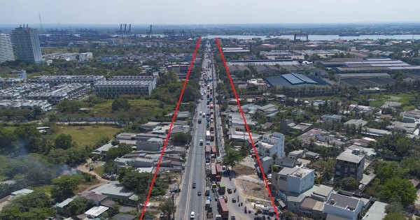 Hiện trạng đường kết nối cầu Cát Lái sẽ được mở rộng lên 14 làn xe