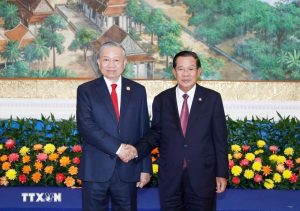 Tổng Bí thư Tô Lâm hội kiến Samdech Techo Hun Sen