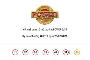 Kết quả xổ số Vietlott Power 6/55 ngày 26/02/2026 cả hai giải Jackpot đều "vắng chủ"