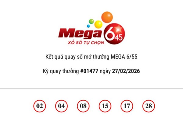 Kết quả xổ số Vietlott Mega 6/45 ngày 27/02/2026 Jackpot hơn 35,2 tỷ đồng đã tìm thấy chủ nhân